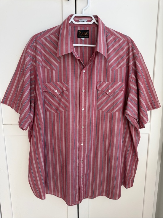 Plains Western Wear Other - Plains Western Wear Big Man 2X Red Stripe Pearl Snap Western Shirt Ranchwear